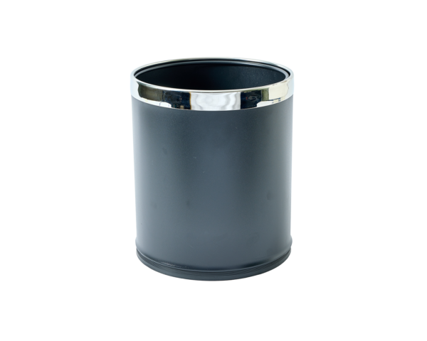 hotel Round Bin Black Painted Iron